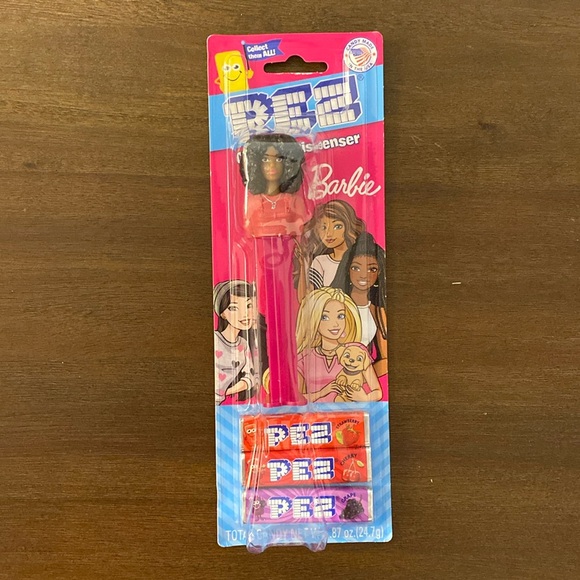 Black African American Curly Hair Barbie PEZ 3 packs of Candy & Dispenser - Picture 1 of 3